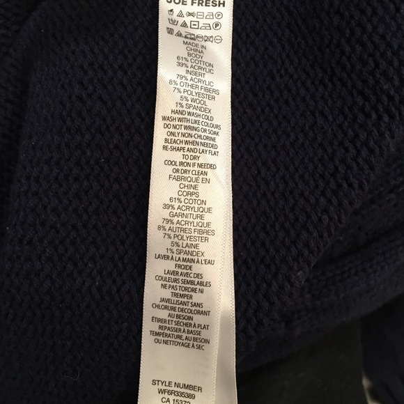 Joe Fresh Navy Blue Heart Sweater - Picture 6 of 6